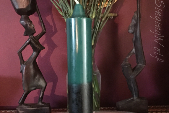 Loaded Double Action Candle: Green & Black