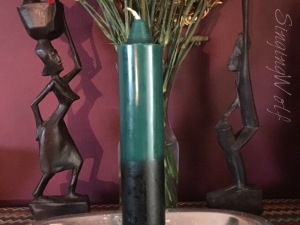 Loaded Double Action Candle: Green & Black