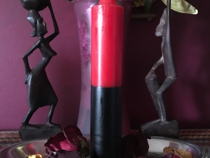 Hand Loaded Double-Action Candle: Red & Black ~ Reverse negative situations in L