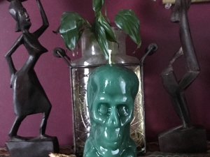 MONEY MIND LOADED GREEN SKULL CANDLE