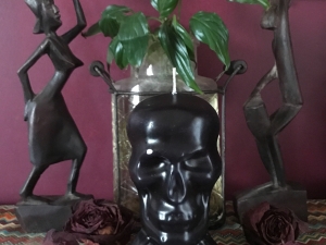Revenge is sweet- Black Loaded Skull Candle ~ Get Revenge or Get Rid of Them